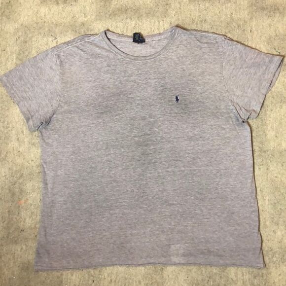Distressed Vintage Polo Ralph Lauren heather grey T-Shirt | XL - Picture 1 of 10